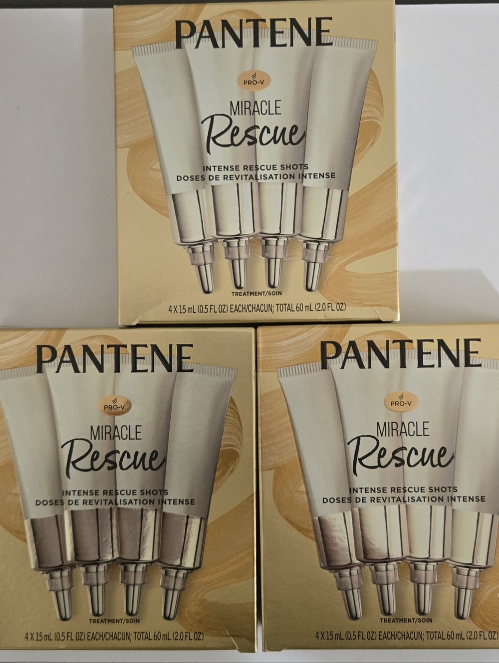 New Pantene Miracle Rescue Intense Rescue Shots (3 Boxes, 4ct Per Box)